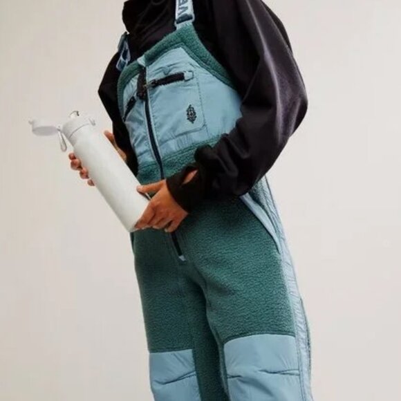 Free People Hit the Slopes Salopette Overalls Midnight Jade XS - Picture 3 of 5